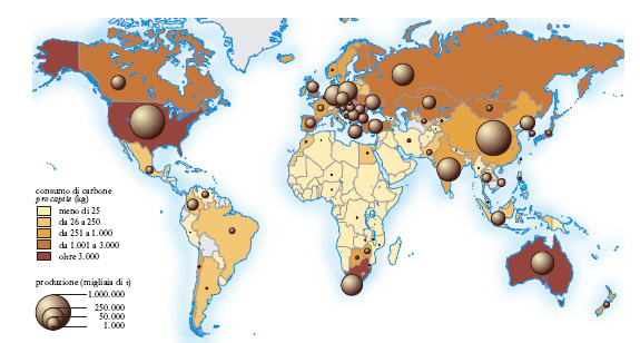 Distribuzione mondiale del carbone